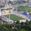 Het Georgi Asparuhov stadion van Levski vanuit het vliegtuig